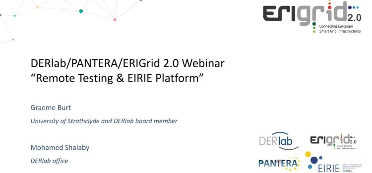 Webinar Recording on Remote Testing with DERlab and PANTERA